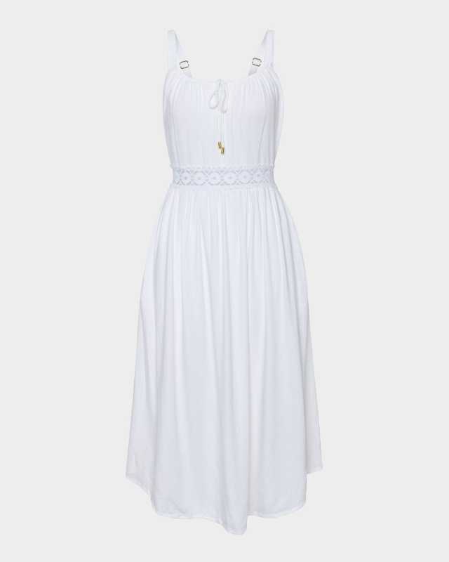 Lakeside Crochet-Trim Midi Dress